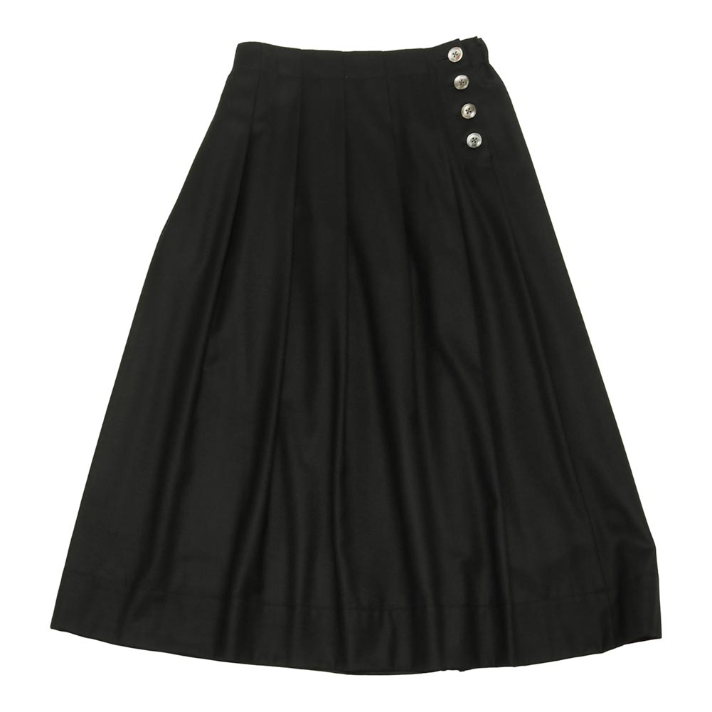 未使用級♡ヴィヴィアン　スカート　プリーツ　オーヴボタン　変形　黒　2 ヴィヴィアンウエストウッド カシミヤ ウール スカート 黒 プリーツ