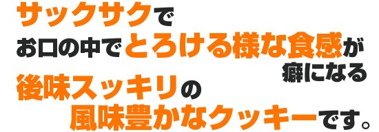 後味スッキリの風味豊かなクッキーです