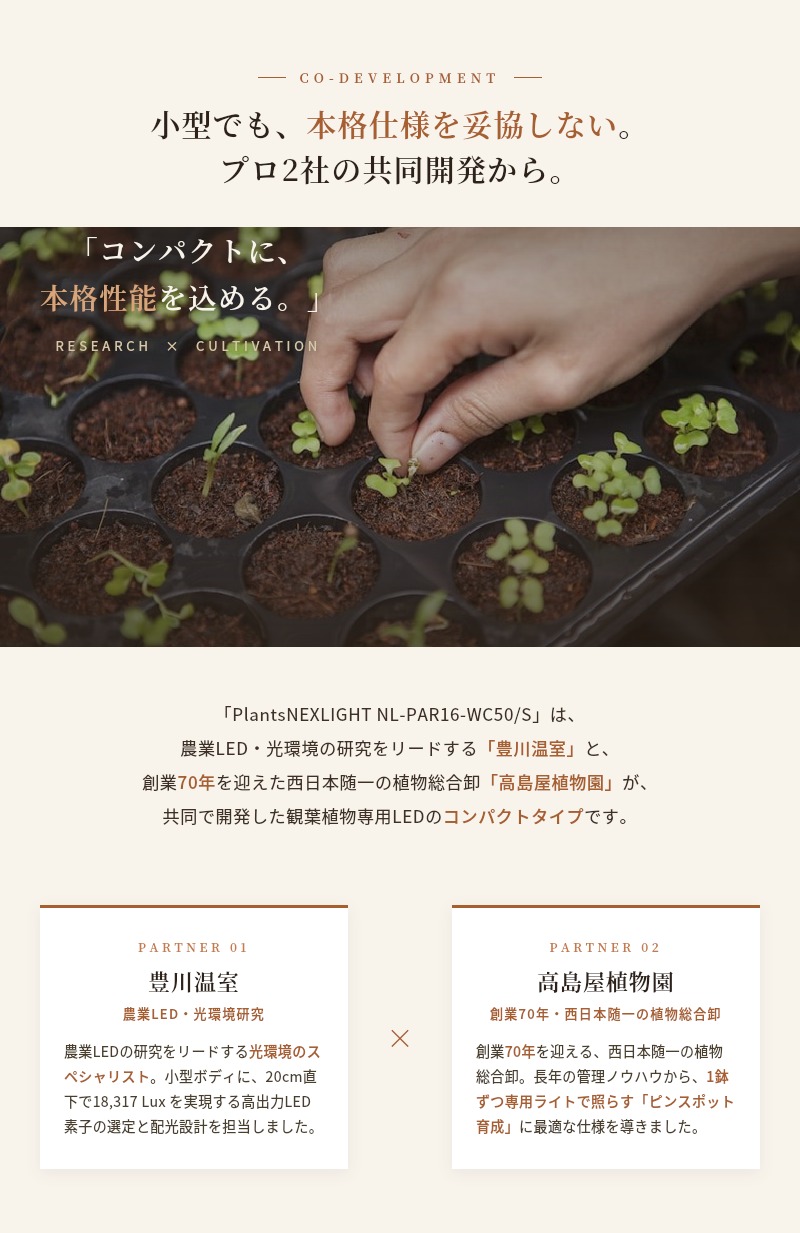 植物育成ライト LED PlantsNEXLIGHT NL-PAR16-WC50/S 小型 コンパクト