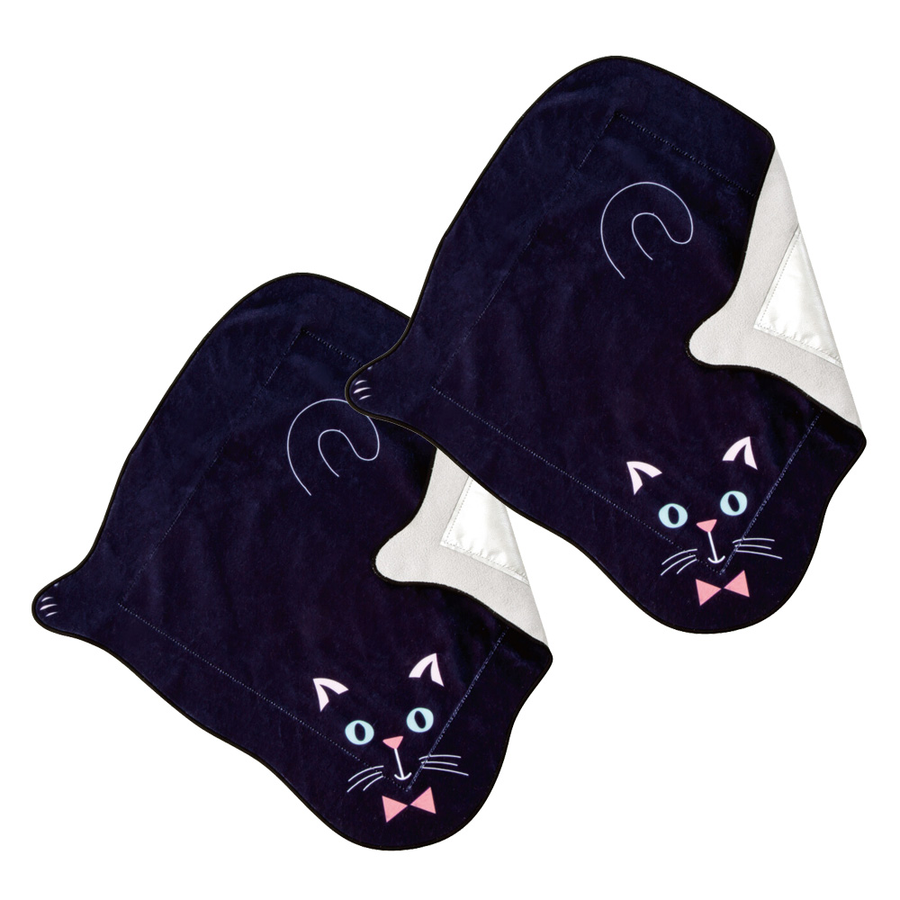 ピタッとくっつく 保冷温クロス 2枚セット ランチバッグ お弁当袋 黒猫