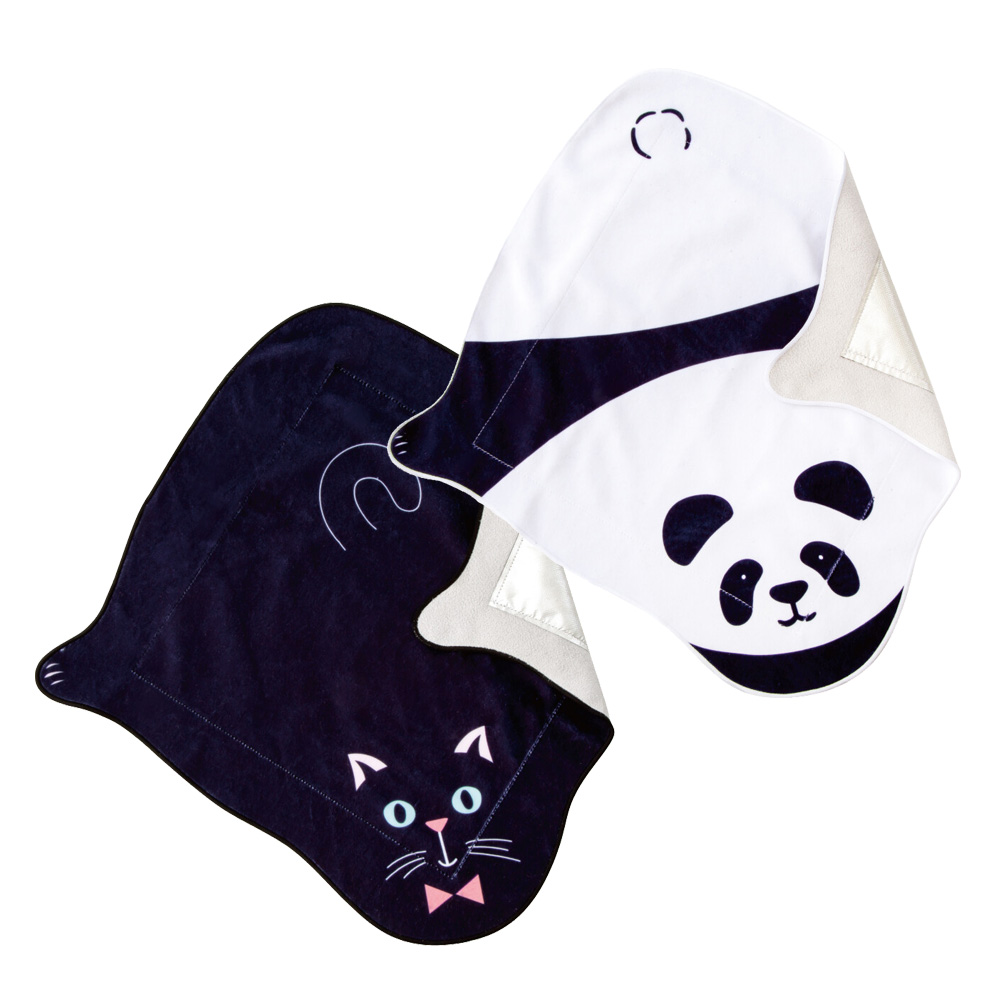 ピタッとくっつく 保冷温クロス 2枚セット ランチバッグ お弁当袋 黒猫