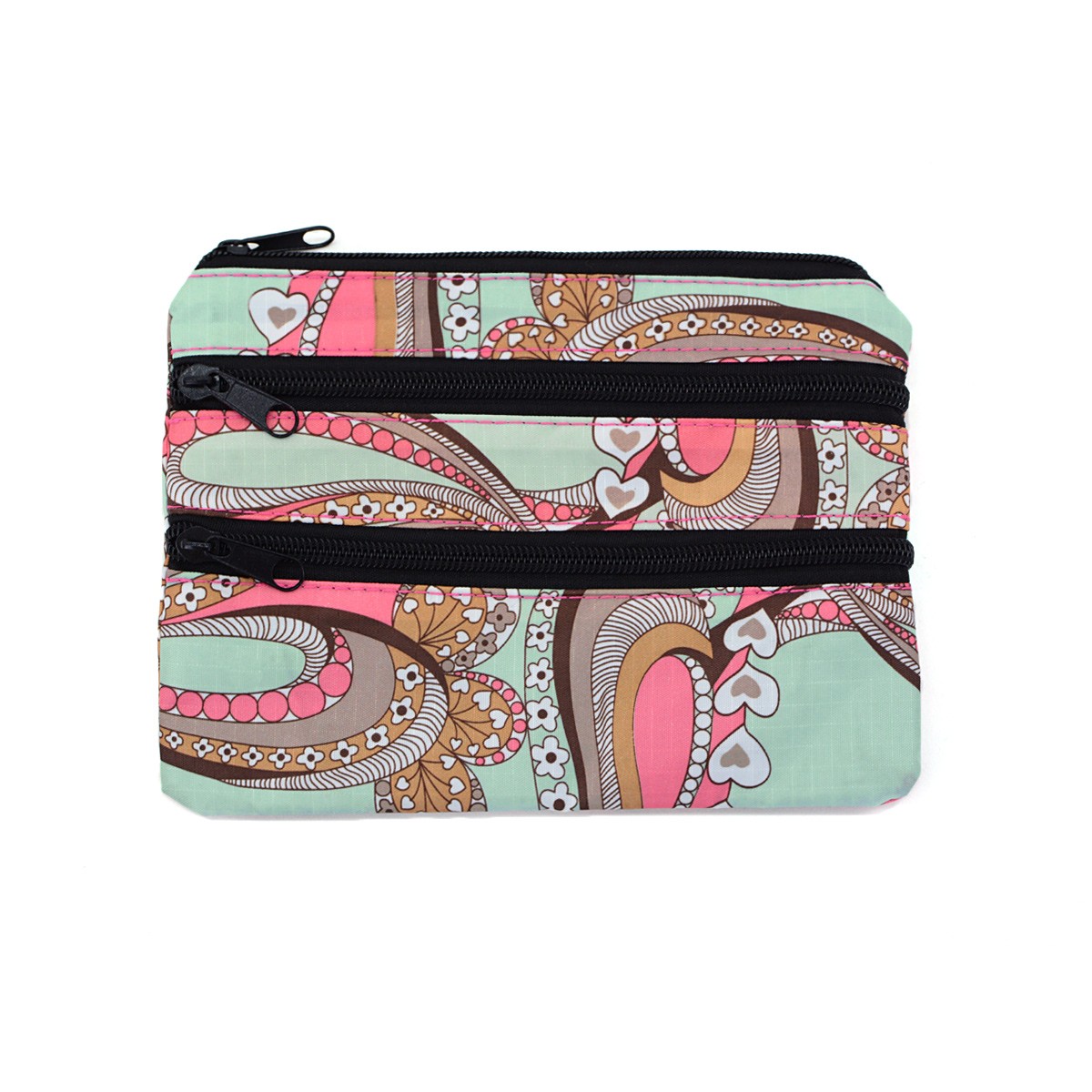 アウトレット トリプルファスナー ポーチ レディース 小物入れ 大容量