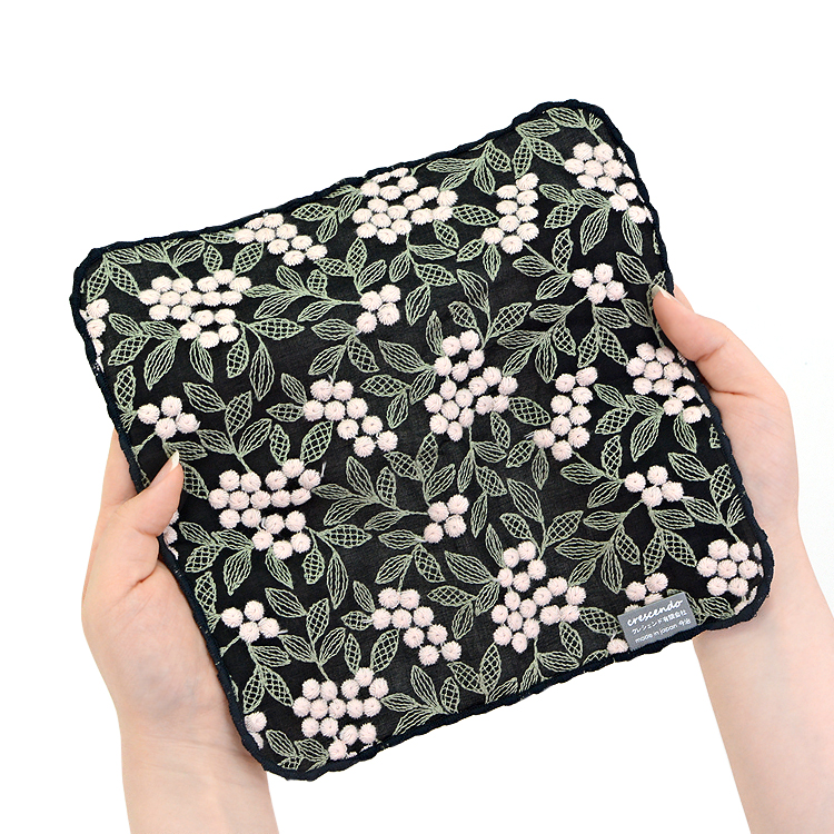 今治産 レディース ハンドタオル 刺繍 レース 21×21cm パッケージ付き