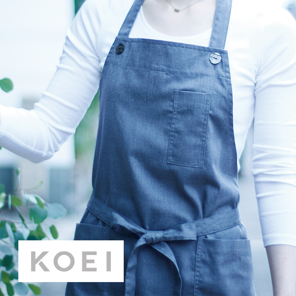 KOEI エプロン 日本製 胸当てエプロン 首掛け 熱に強い 制服