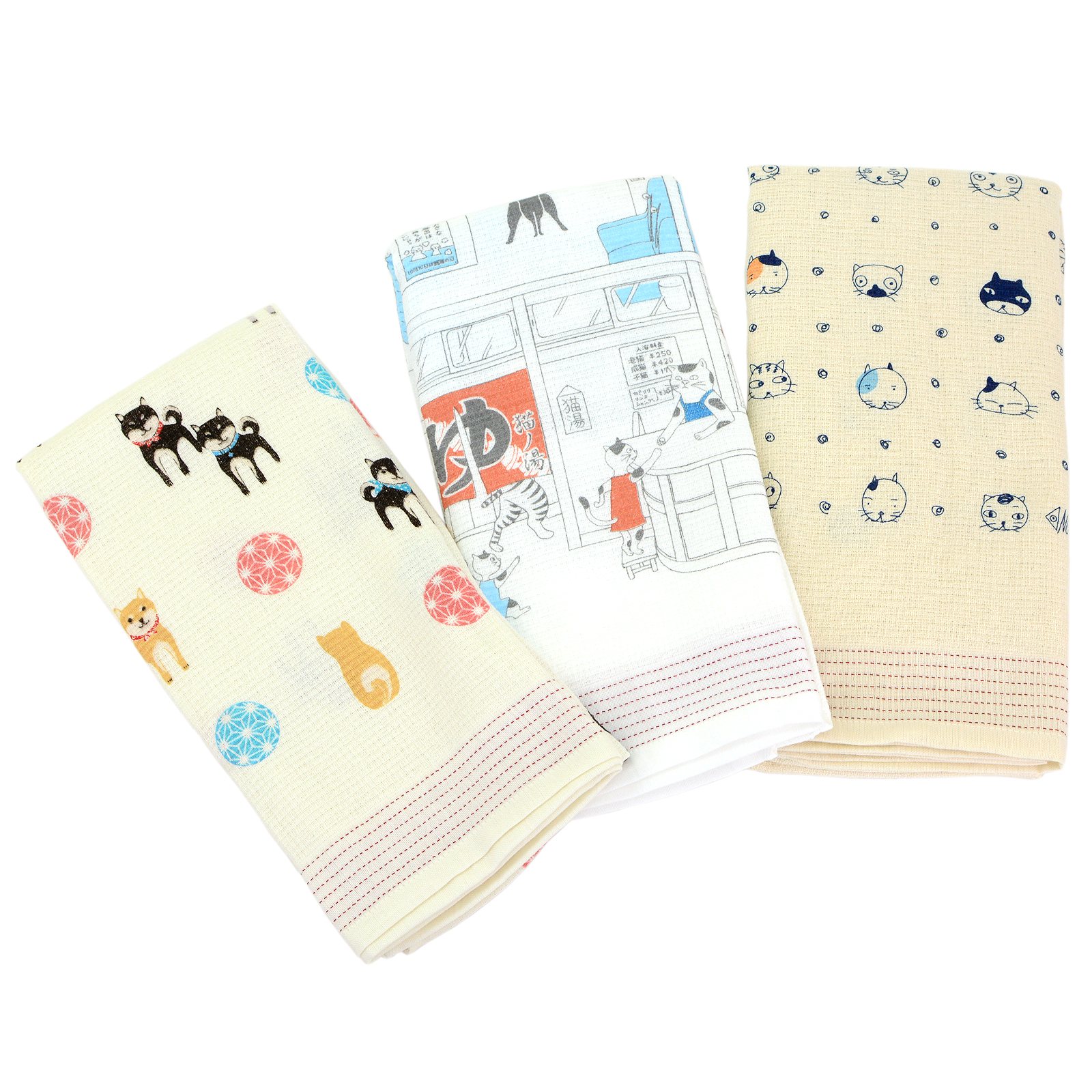 日本製 今治産 タオルてぬぐい 3枚セット バスタオル ガーゼ 手ぬぐい