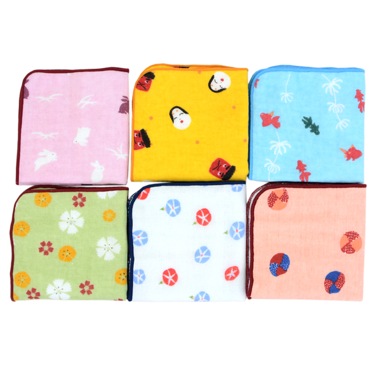 こまち ガーゼハンカチ ギフト袋入り 6枚セット 今治 22×22 綿100％ 2
