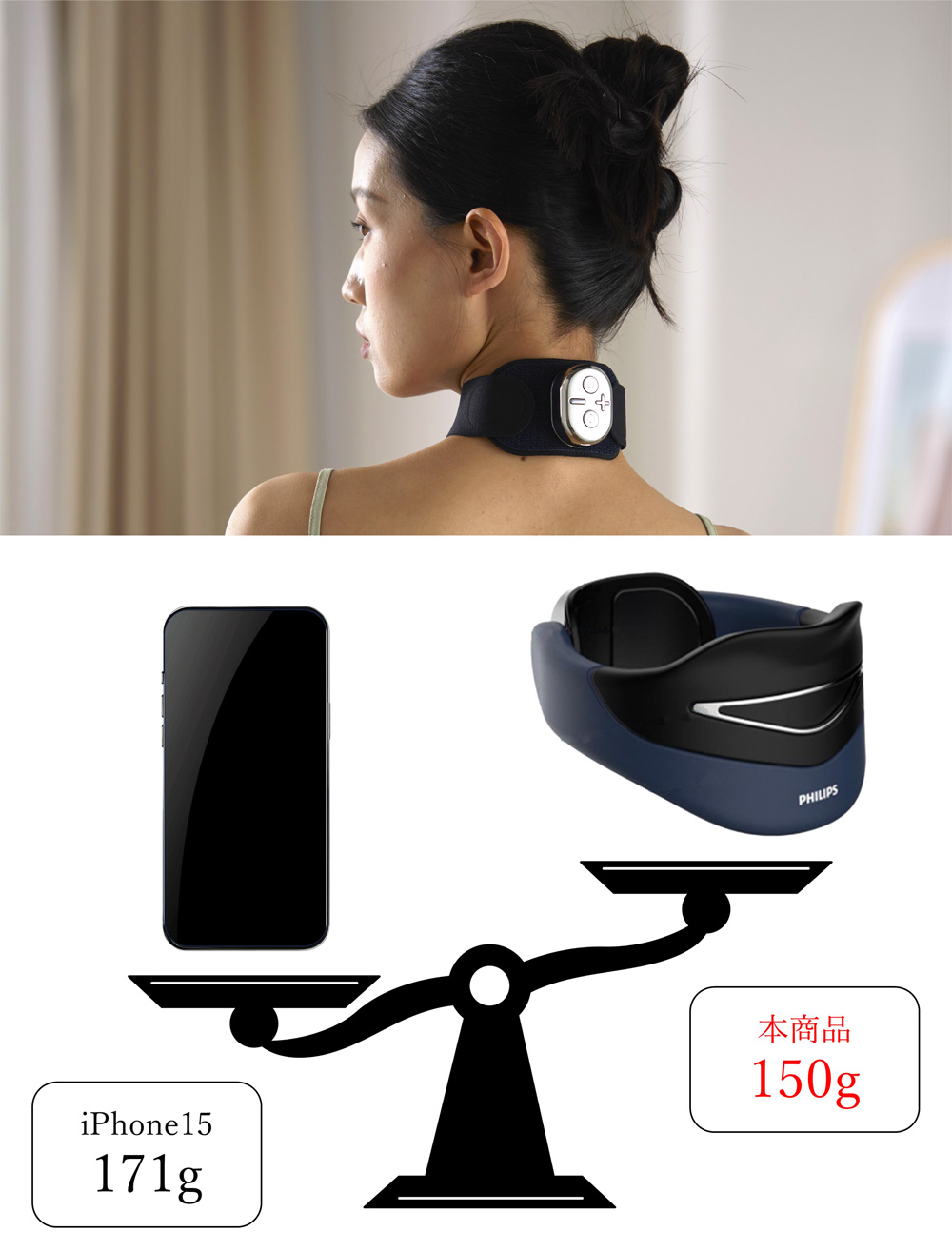 Philips（フィリップス） ネックサポーター マッサージ器 温感ケア 首