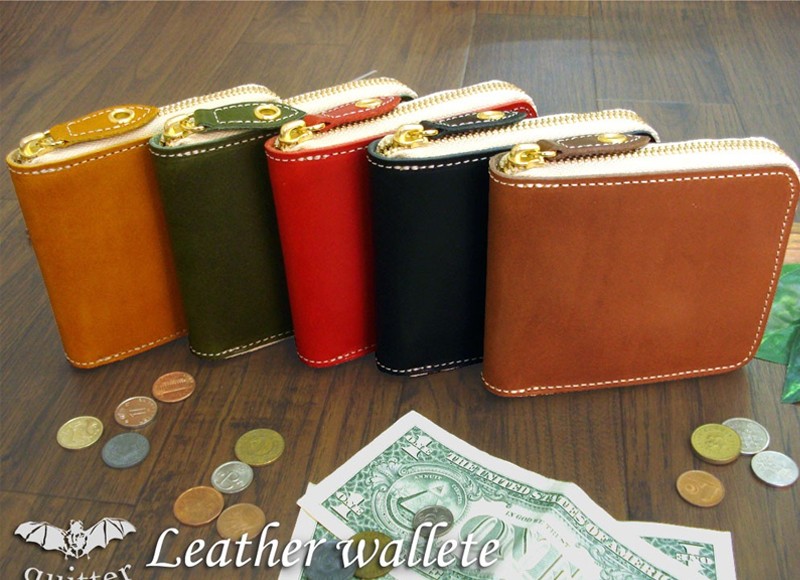 アウトレット 折り財布 日本製 本革 牛革 ヌメ革 栃木レザー quitter