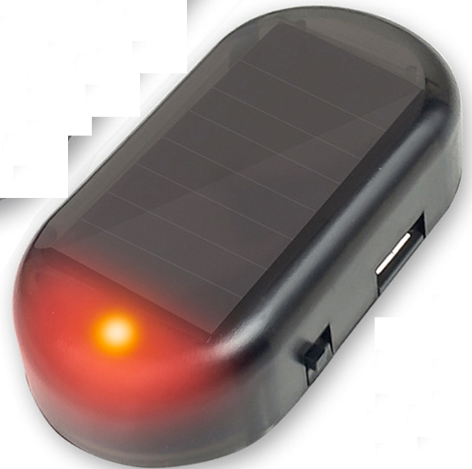 セキュリティライト LED ダミー 防犯 車 ソーラー充電 自動車 自動点減 盗難防止 太陽光 簡単設置 セキュリティ、キーレス 