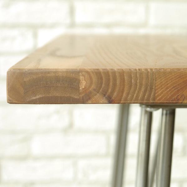 ダイニングテーブル800 天然木 無垢材 スチール ビンテージ加工 1290
