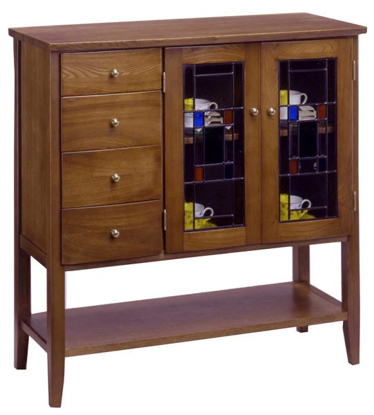 開梱設置 キャビネット ステンドガラス オーロラ 3024 アンティーク調