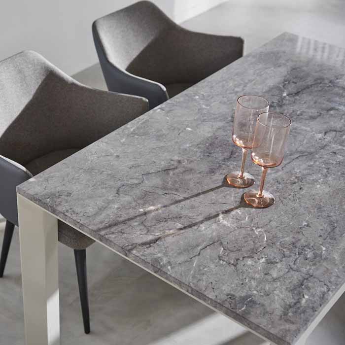 LOWYA　ダイニングテーブル　大理石柄　グレー LOWYA 大理石柄 ダイニング 3点セット