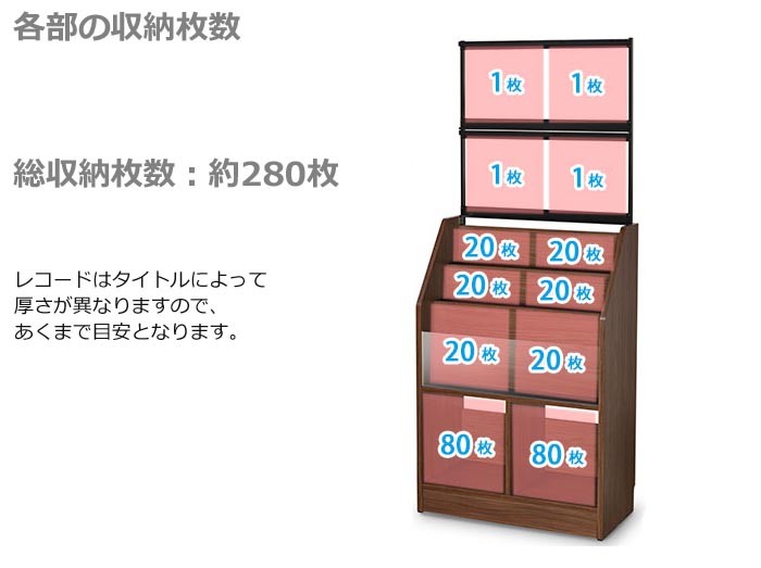 オークス（AUX） レコードディスプレイラック RCS710 約280枚収納
