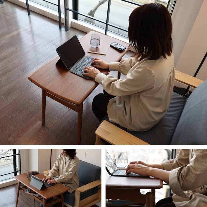 ICHIBA（市場） ハイテーブル ソファー専用テーブル T-3648 BR 高60cm 