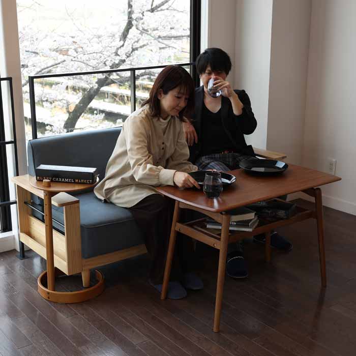 ICHIBA（市場） ハイテーブル ソファー専用テーブル T-3648 BR 高60cm