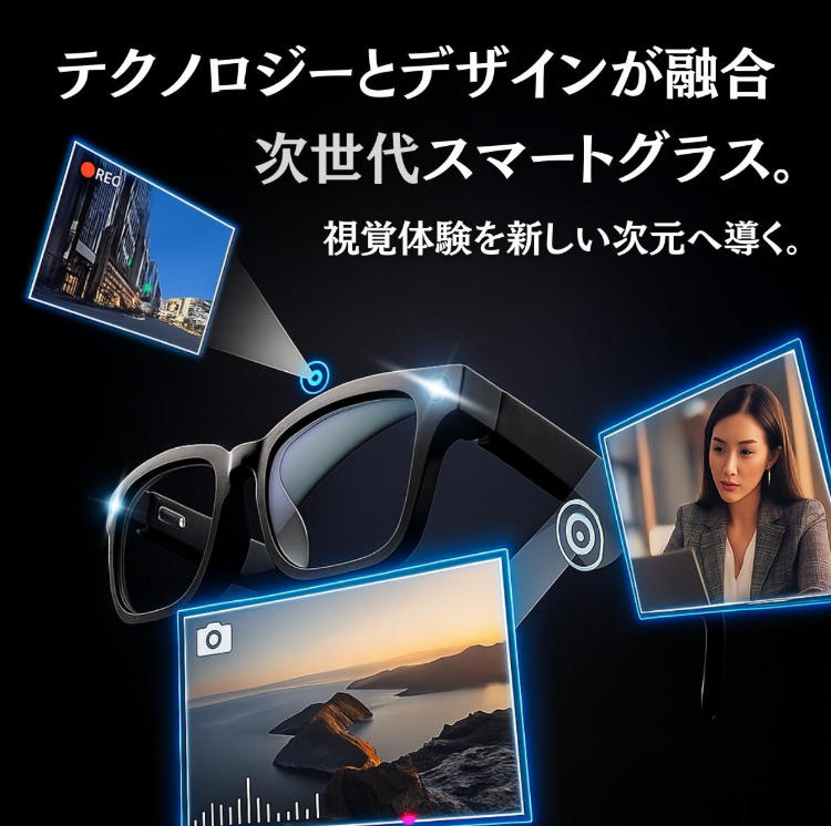 新登場スマートグラス カメラ付き AI検索 AI翻訳 3000万画素画像