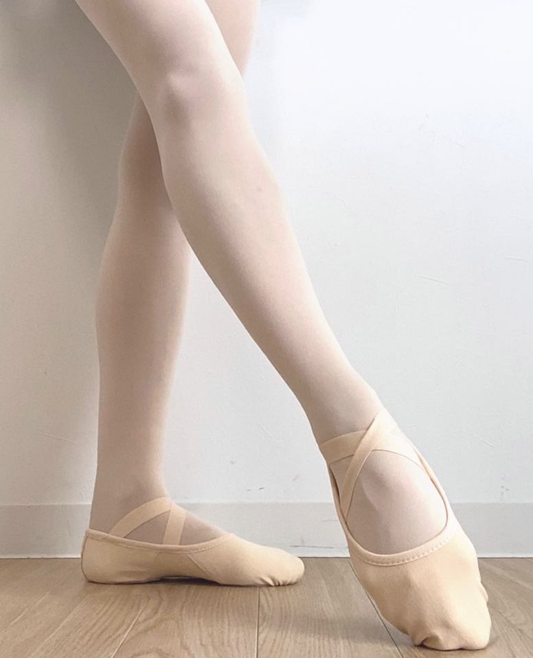 バレエシューズ 子供 大人 ストレッチ NEUF ヌフ 引き紐なし ピンク