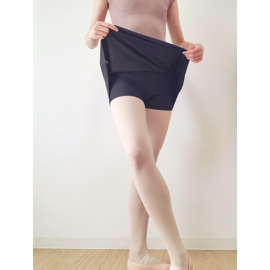バレエ スカート ショートパンツ付き 日本製 黒 透けない スコート｜mignonballet｜07