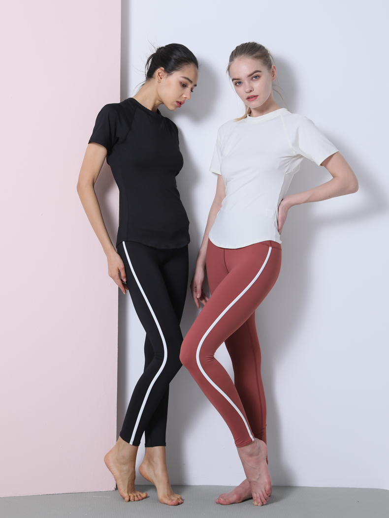 ライン入りダンスレギンス スパッツ ヨガパンツ ヨガウェア : バレエ