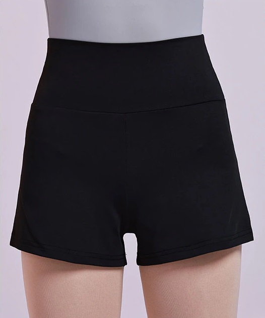 バレエ ショートパンツ ハイウエスト 黒 グレー 無地 関連画像2