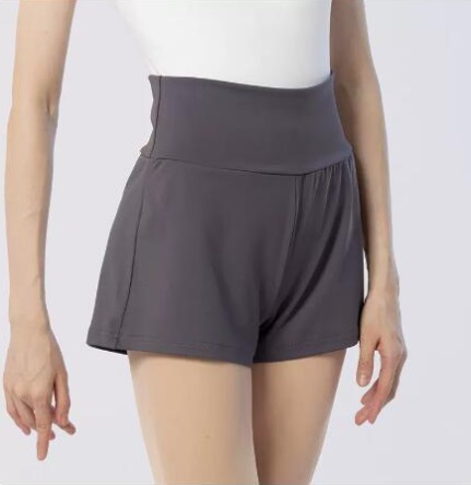 バレエ ショートパンツ ハイウエスト 黒 グレー 無地 関連画像4