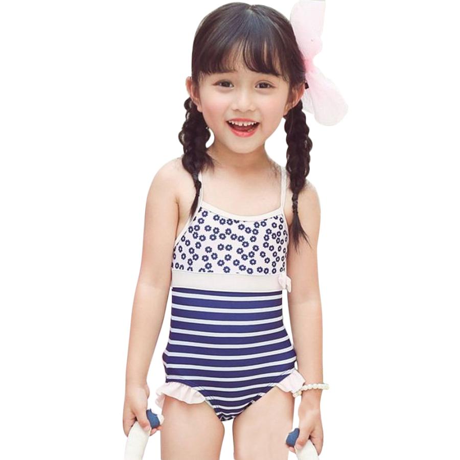 売れ筋新商品 110cm 可愛いボタニカル柄 ♡女の子用ワンピース水着♡子ども ガールズ
