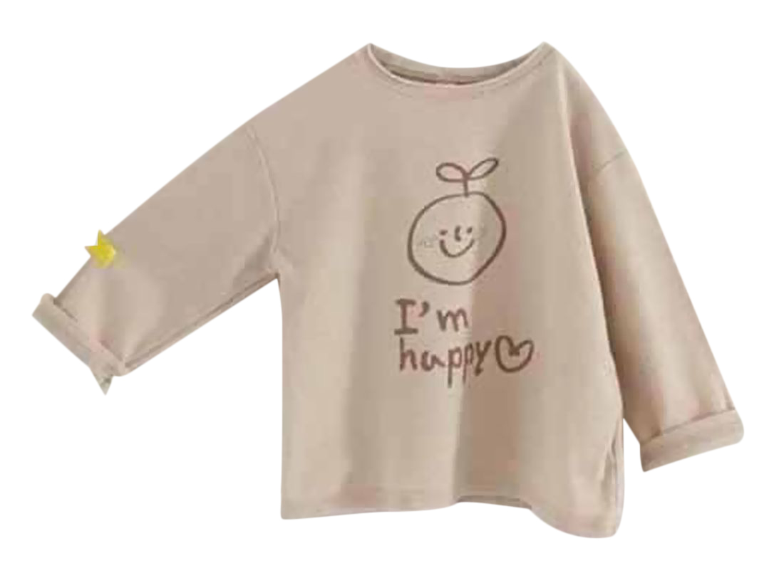 長袖tシャツ カットソー キッズ ジュニア 子供用 クルーネック イラスト プリント ロゴ 手書き風 オーバーサイズ 男女兼用 保障できる