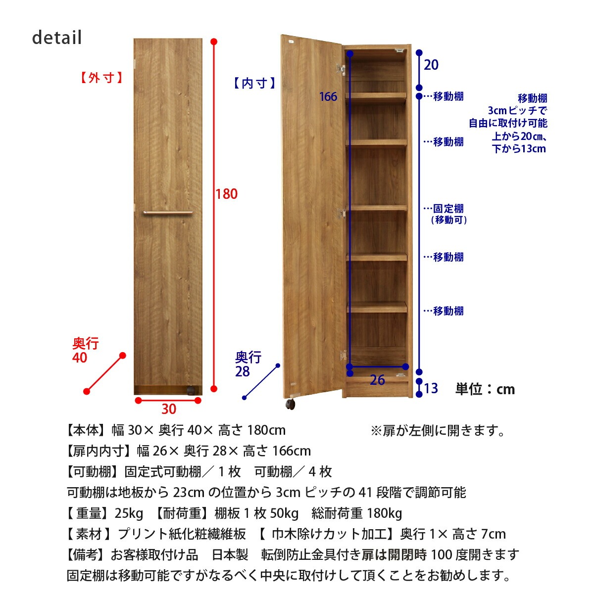 MiHAMAの家具 キッチンストッカー パントリー 隙間 収納 スリム 大容量