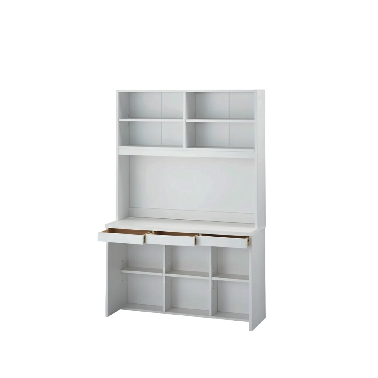 MiHAMAの家具 壁面収納 デスク 書棚付 幅120cm 本体 A4 きれいに収まる