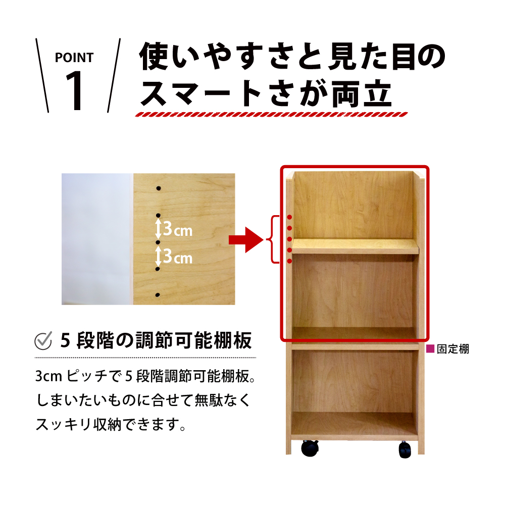 MiHAMAの家具 ランドセルラック カラーボックス キャスター付き 収納