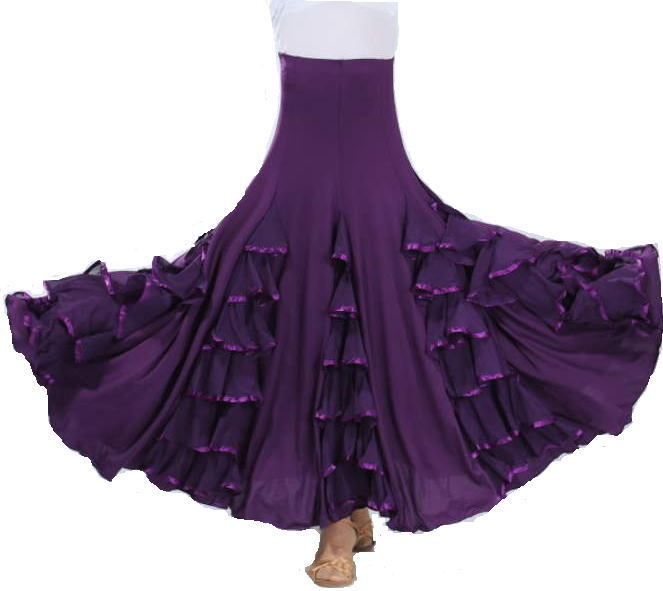 フラメンコ衣装 スカート 社交ダンス　サーキュラースカート 8枚はぎ　ミカドレス　cy222-f｜mika｜04
