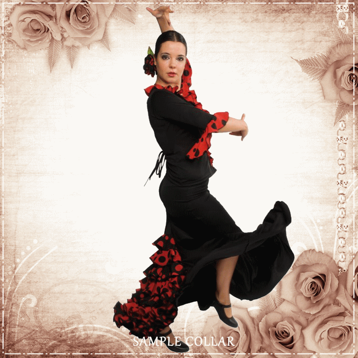 フラメンコ 衣装 スカート スペイン製 薔薇柄 バラ柄 水玉 マーメイド 