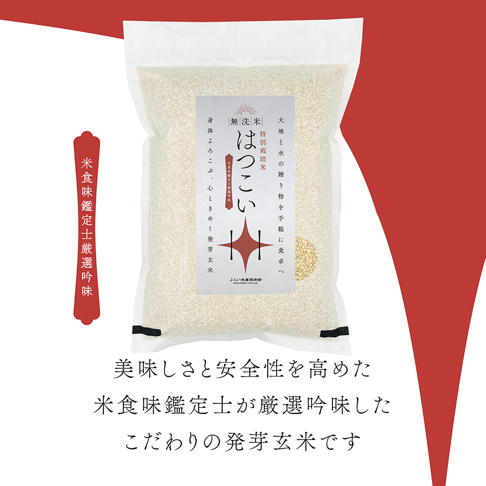 コシヒカリ 発芽玄米 無洗米 3kg 残留農薬ゼロ 特別栽培米コシヒカリ