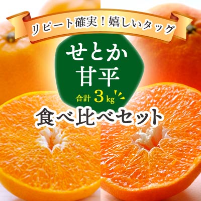 みかん せとか 甘平 愛媛 食べ比べ 詰め合わせ セット 訳あり 3kg 各