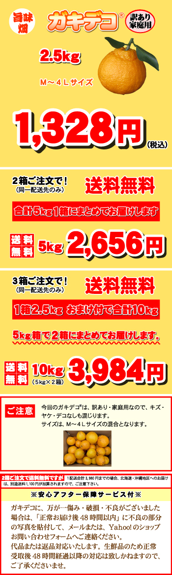 ☆本日10％OFFクーポン割引☆ガキデコ・デコポン 家庭用・2.5kg（M〜4L