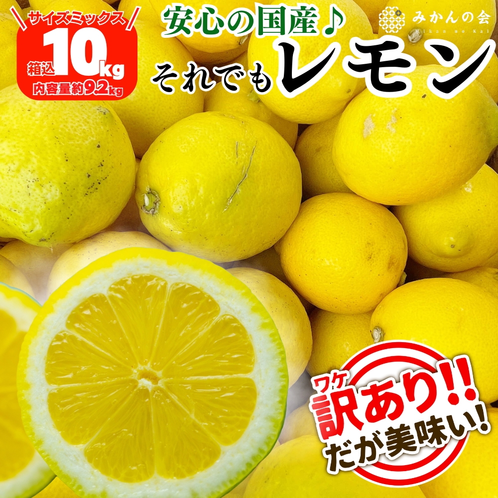 送料無料】レモン 国産 訳あり 箱込 10kg 7.5kg 5kg 2.5kg サイズ 