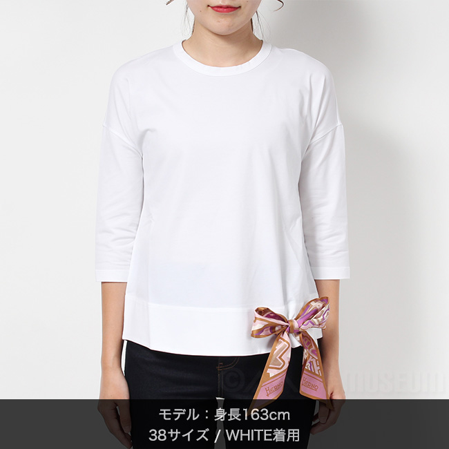 HERNO ヘルノ レディース Tシャツ BUBBLE スカーフ SUPERFINE COTTO JG000189D52003｜mike-museum｜02