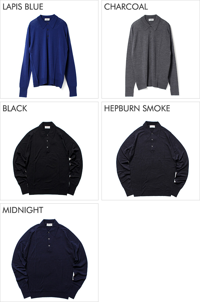 ジョンスメドレー JOHN SMEDLEY メンズ 長袖 ポロシャツ WOOL ニット