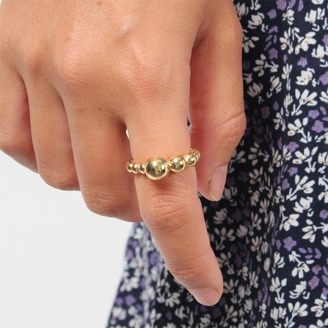 サスキアディツ SASKIA DIEZ リング 指輪 DROP RING BRASS, GOLD