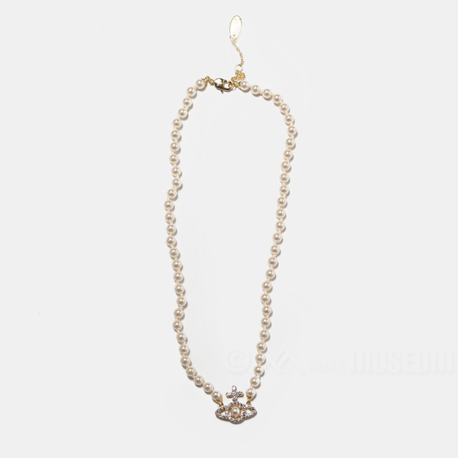 VIVIENNE WESTWOOD ヴィヴィアンウエストウッド パール ネックレス OLYMPIA PEARL NECKLACE ペンダント ラインストーン レディース 6301011P 0619CP｜mike-museum｜06