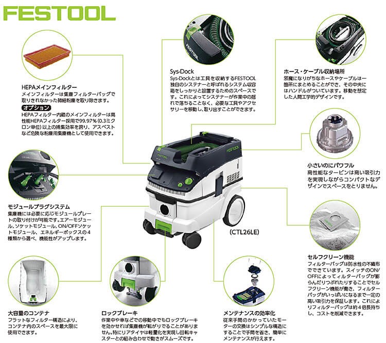 イサム塗料 FESTOOL集塵機 CTL26LE (ISM仕様) :ctl26le:ウレタンペイント専門店ミキ塗料 - 通販 -  Yahoo!ショッピング