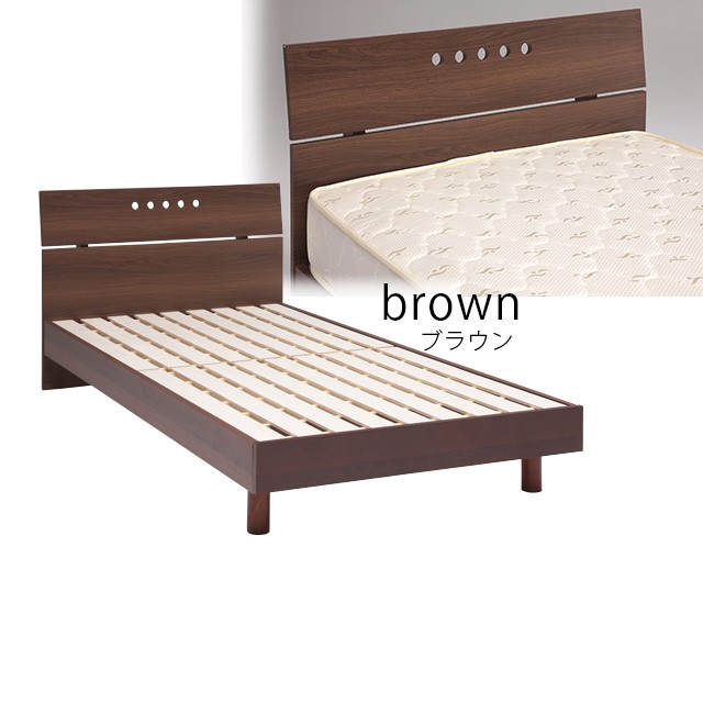 ベッド シングル ベッドフレーム シングルベッド ベッド 木製ベッド ブラウン ナチュラル 床板スノコ シンプル｜mikitty｜02