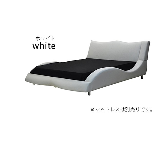 ベッド ダブル ベッドフレーム ダブルベッド 合成皮革 PVC マットレス別売り ブラック ホワイト｜mikitty｜03