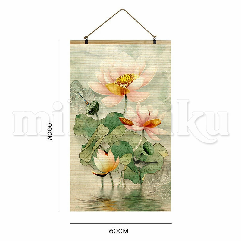 タペストリー ウォールデコレーション 中国画 蓮の花 背景布 壁布