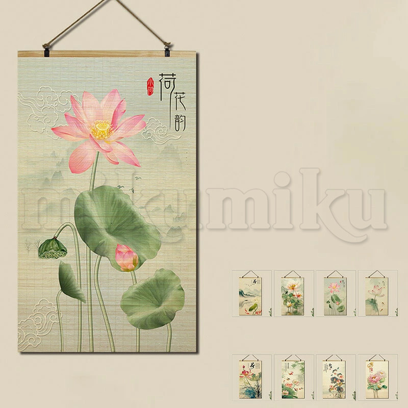 タペストリー ウォールデコレーション 中国画 蓮の花 背景布 壁布