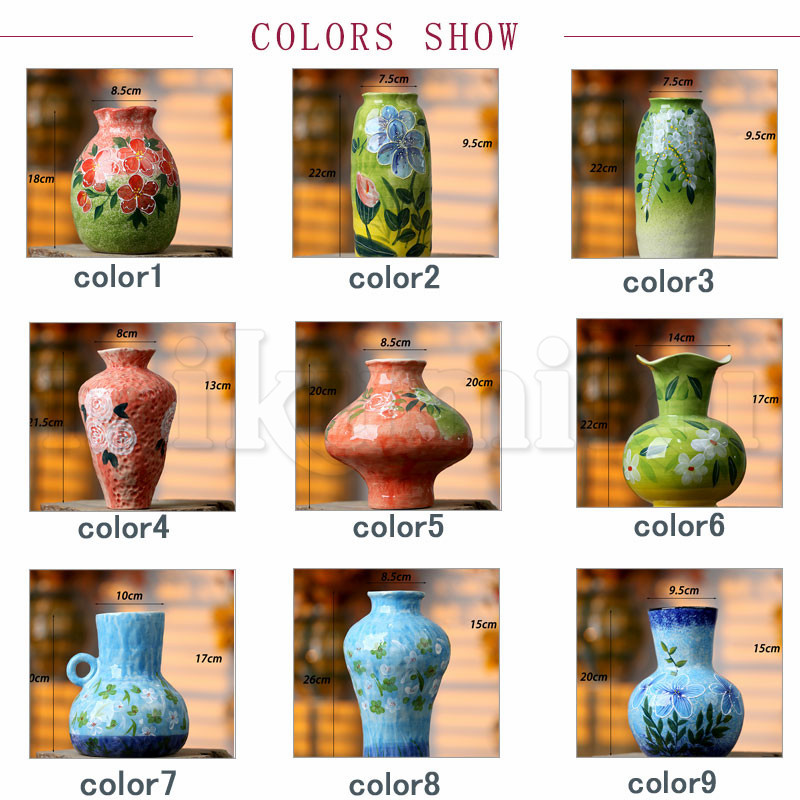花瓶 フラワーベース チャイナ風 陶器 花入れ 雑貨 花器 アンティーク
