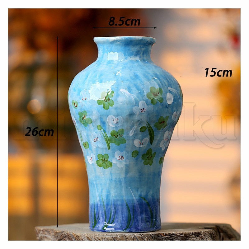 青い花柄の陶器花瓶 楽天市場】A062123花瓶 かびん 花器 花入れフラワーベース インテリア