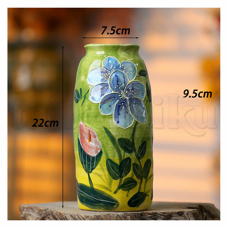 花瓶 フラワーベース チャイナ風 陶器 花入れ 雑貨 花器 アンティーク
