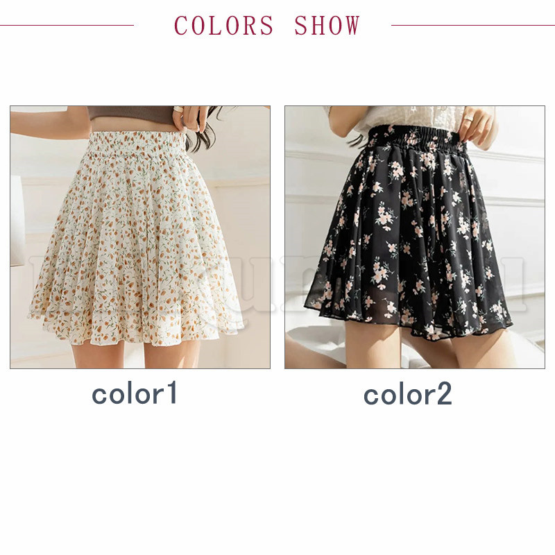花柄スカート シフォンスカート レディース ショート丈 フレアスカート
