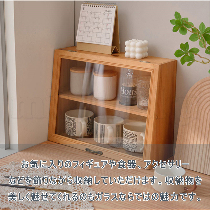 有機ガラスケース アンティーク 卓上 木製 ガラス 2段 ディスプレイ